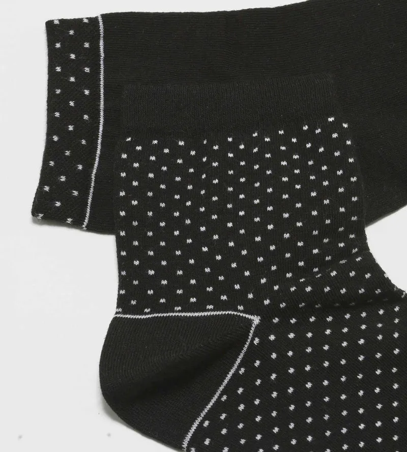 2er-Pack schwarze gepunktete Damensocken aus Bio-Baumwolle - DIM Good