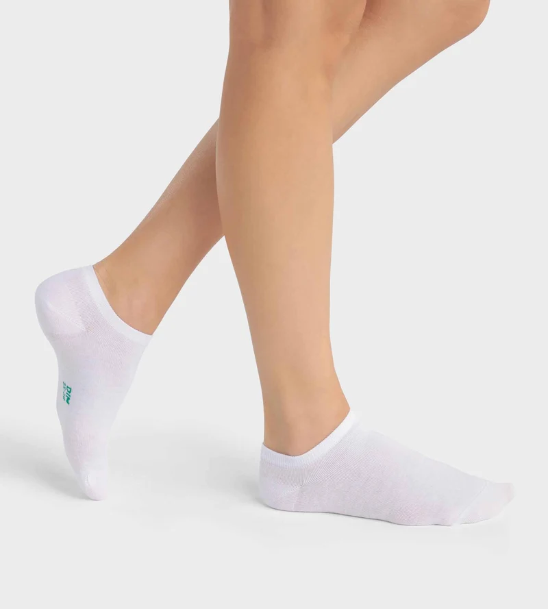 2er-Pack kurze weiße Damensocken aus Bio-Baumwolle - DIM Good