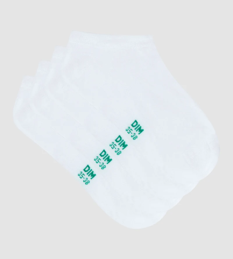 2er-Pack kurze weiße Damensocken aus Bio-Baumwolle - DIM Good