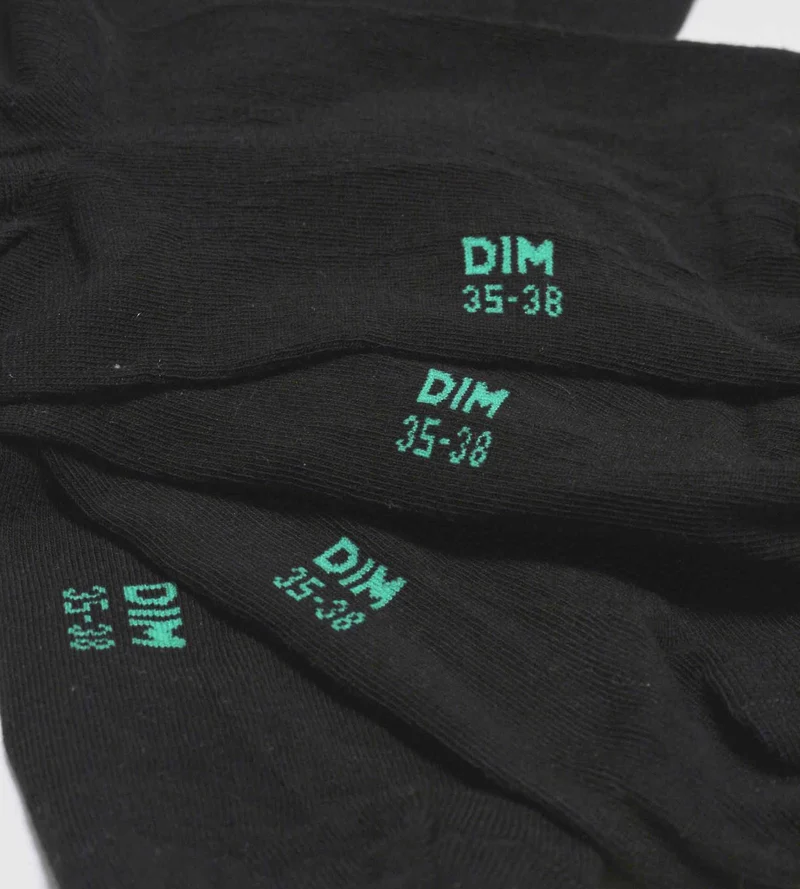 2er-Pack schwarze Damensocken aus Bio-Baumwolle - DIM Good