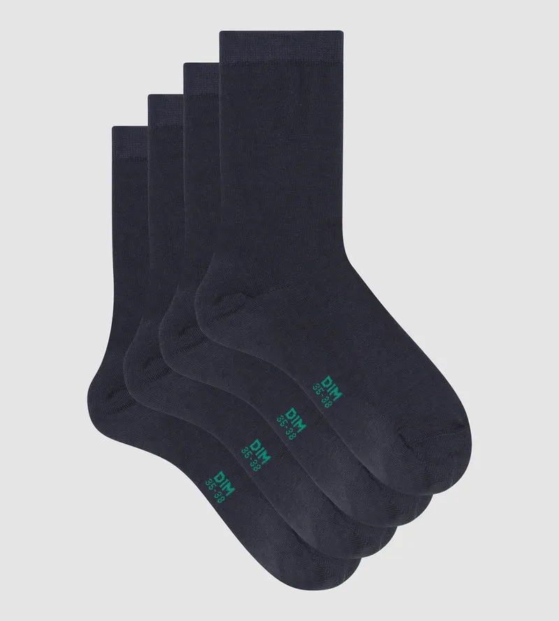 2er-Pack marineblaue Damensocken aus Bio-Baumwolle - DIM Good