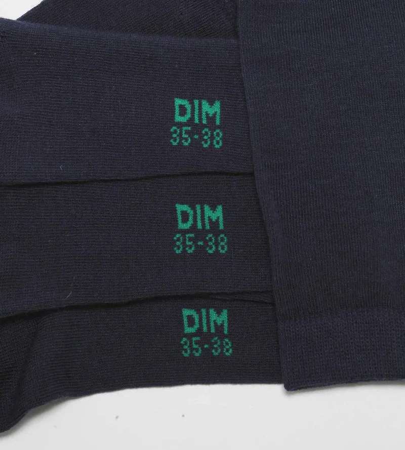 2er-Pack marineblaue Damensocken aus Bio-Baumwolle - DIM Good