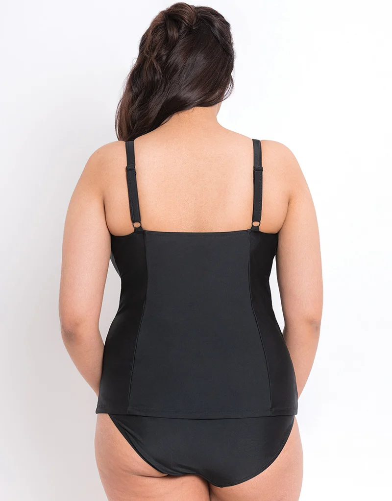 Flirtelle Dubai Escape Balcony Tankini Top Black