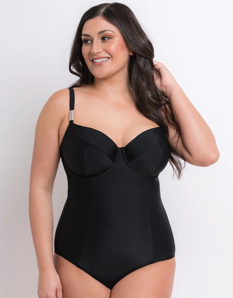 Flirtelle Dubai Escape Balcony Swimsuit Black