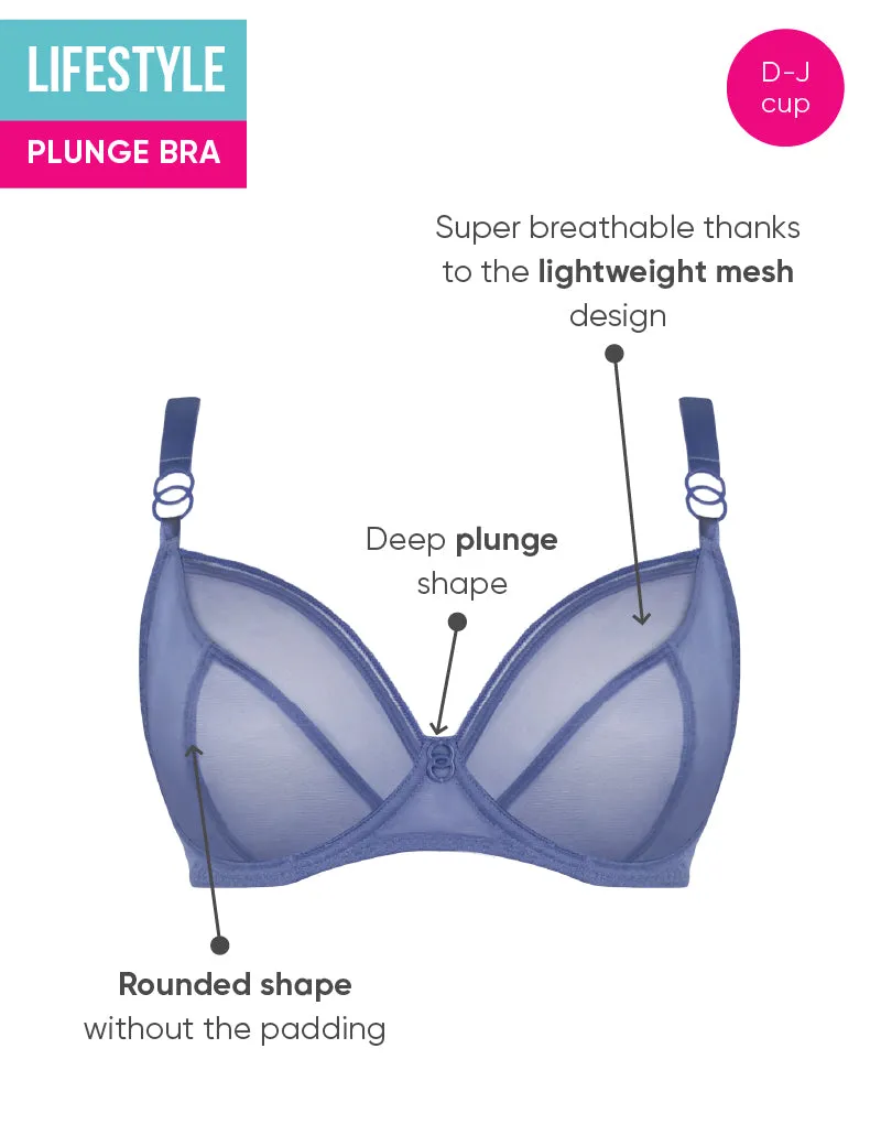Curvy Kate Lifestyle Plunge Bra Slate Blue