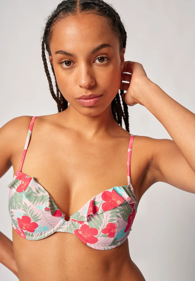 Tropicalagoon Padded bikini top | tropical hibiscus 083048-08S755