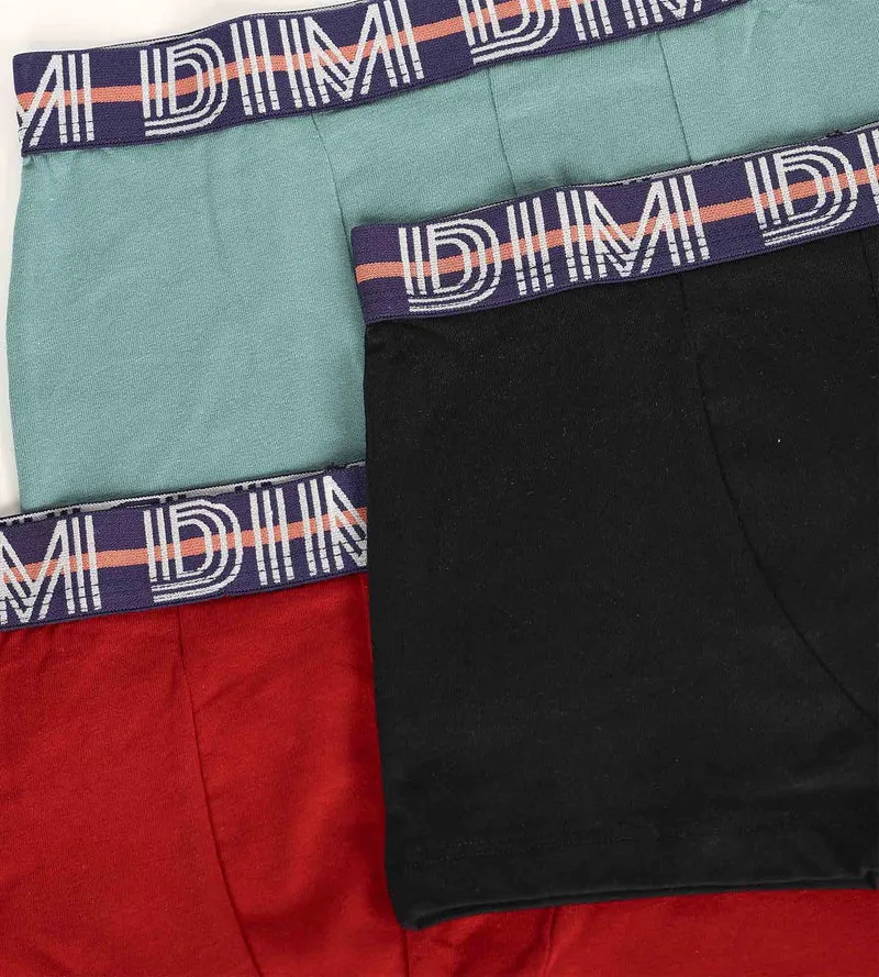 Set mit 3 Boxershorts aus Baumwollstretch Rouge Bleu Vert EcoDim Classic