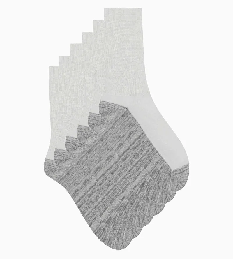 Packung mit 3 Paar Herren-Baumwollsocken Weiß Grau EcoDim Sport