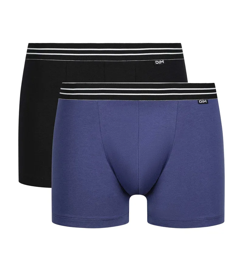 2er-Pack Boxershorts aus Stretch-Baumwolle blau/schwarz - EcoDIM