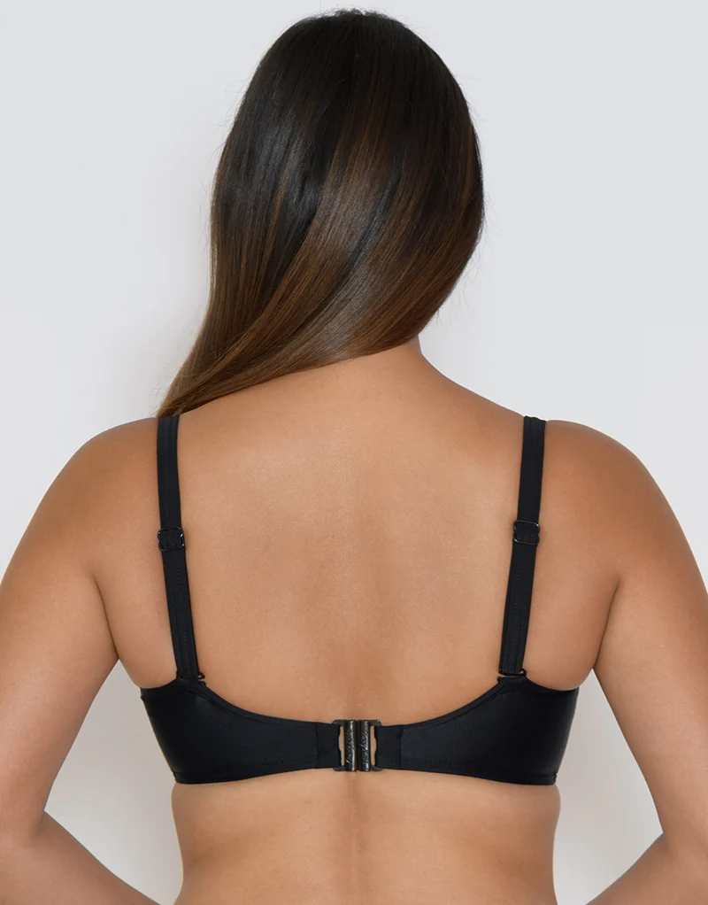 Curvy Kate Sheer Class Padded Balcony Bikini Top Black
