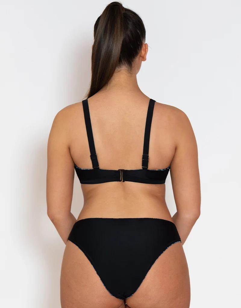 Curvy Kate Swim and Tonic Reversible Triangle Bikini Top Black/ Snake