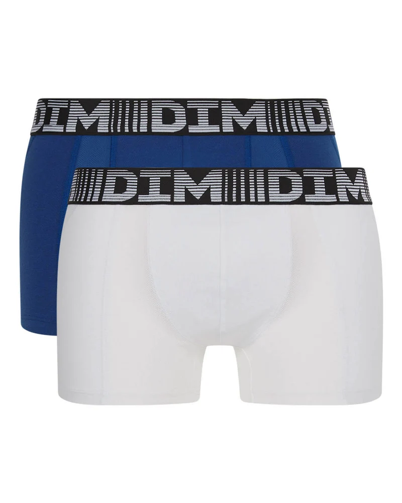 2er-Pack Anti-Transpirant-Boxershorts stahlblau/weiß - 3D Flex Air