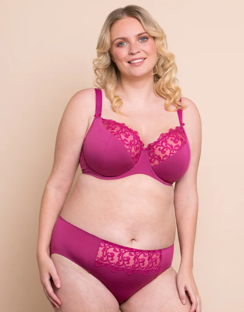 Flirtelle Swirl Balcony Bra Magenta