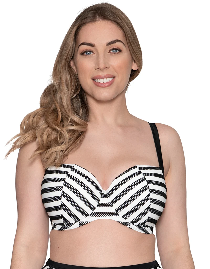 Curvy Kate Sunseeker Padded Balcony Bikini Top Monochrome
