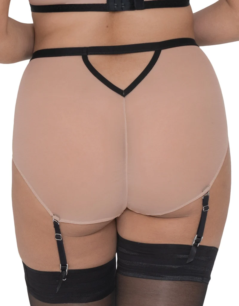 Curvy Kate Sparks Fly High Waist Suspender Brief Latte/Silver