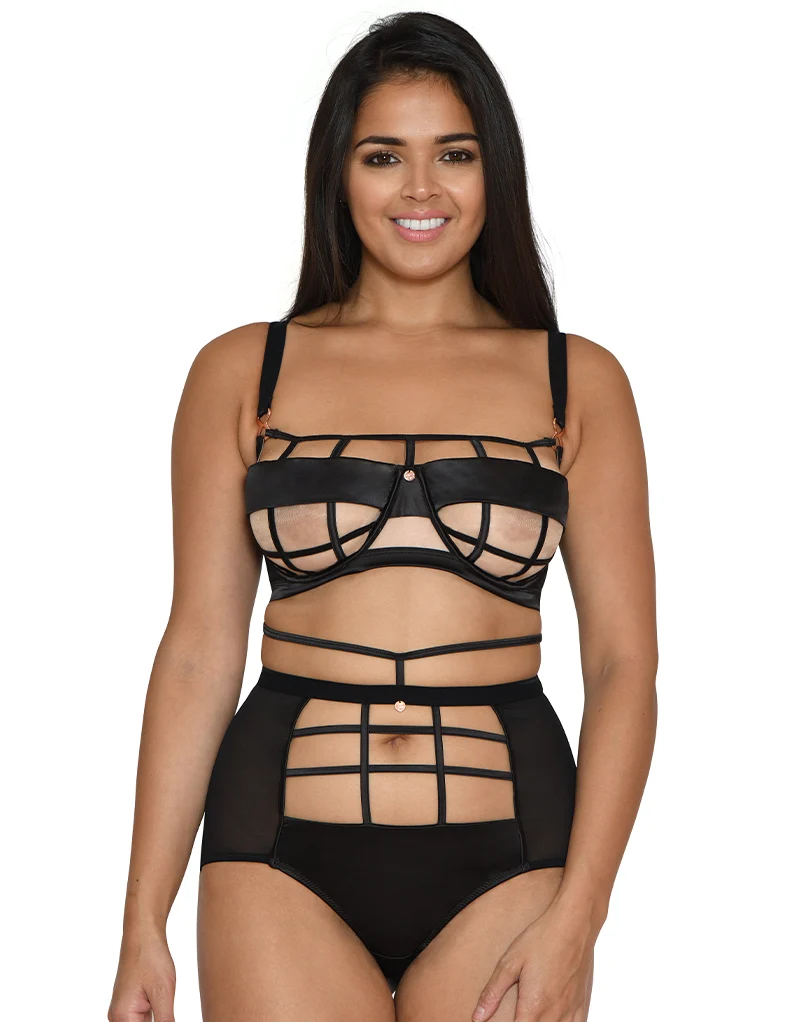 Scantilly by Curvy Kate Censored Balcony Bra Black