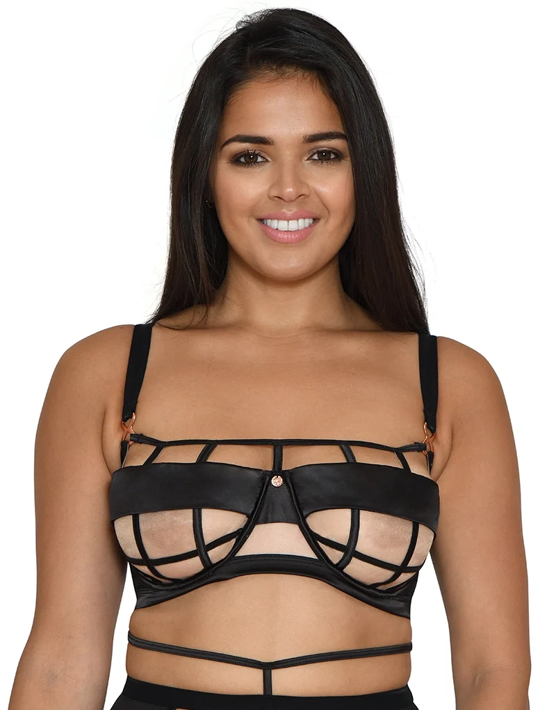 Scantilly by Curvy Kate Censored Balcony Bra Black