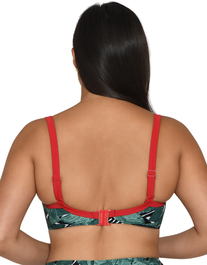 Curvy Kate Paradise Palm Padded Balcony Bikini Top Palm Print