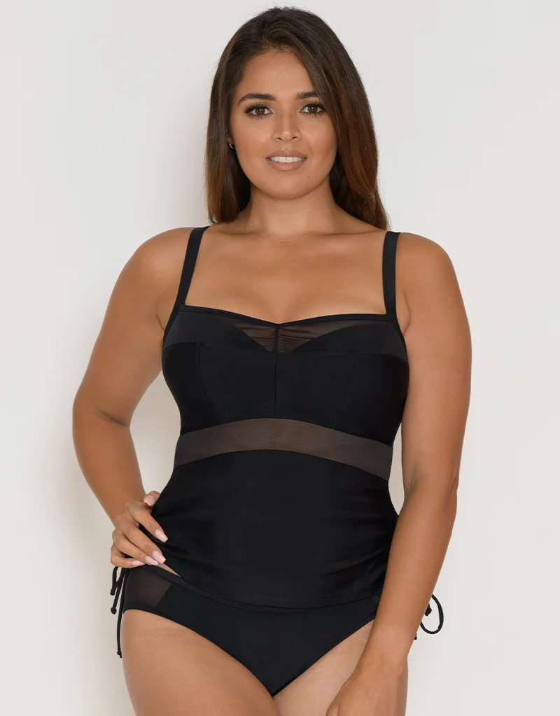 Curvy Kate Sheer Class Balcony Tankini Top Black