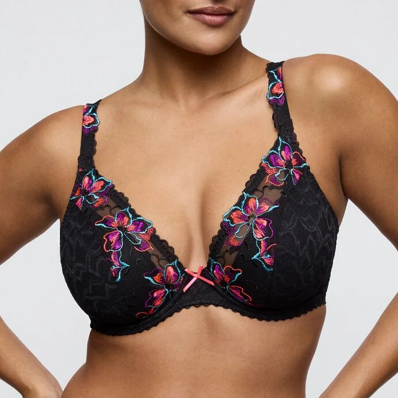 PrimaDonna - Miyara halb gepolsterter Plunge-BH Floral Eclipse