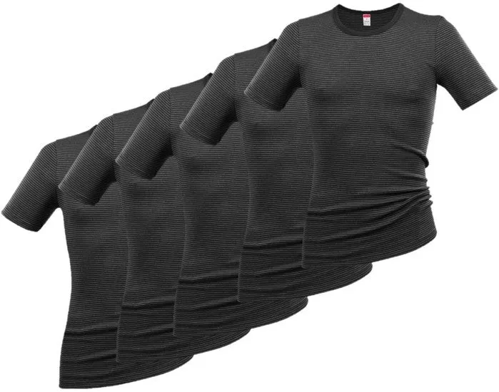 conta Herren Jacke 1/4 Arm schwarz geringelt 5-er Pack
