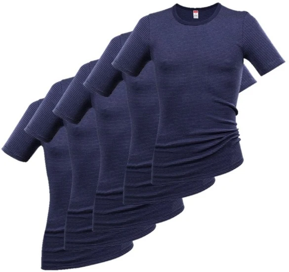 conta Herren Jacke 1/4 Arm marine geringelt 5-er Pack