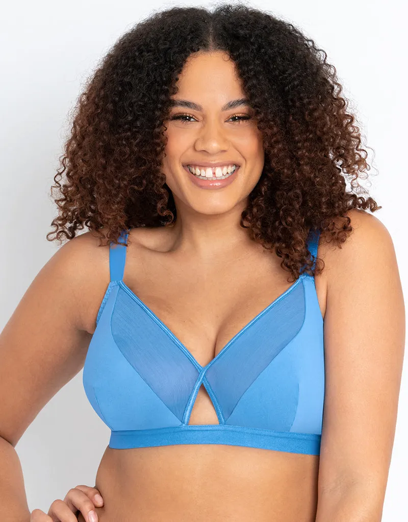Curvy Kate Get Up and Chill Non-Wired Bralette Denim Blue