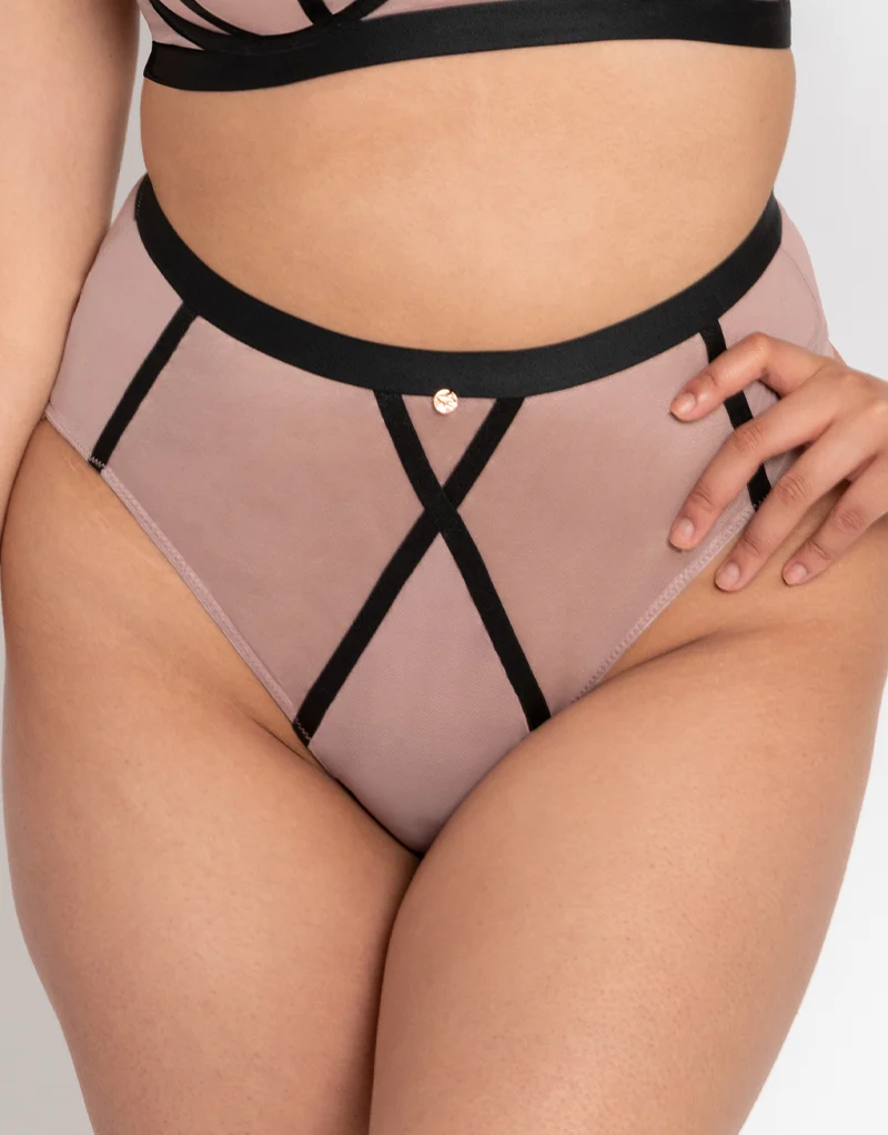 Scantilly Sheer Chic High Waist Brief Black/Mink