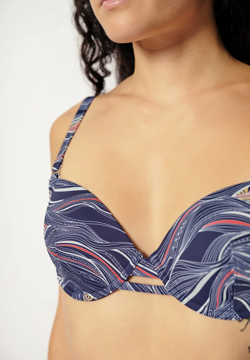 Beacholidays Padded bikini top | cheekynavy waves 081855-08S572