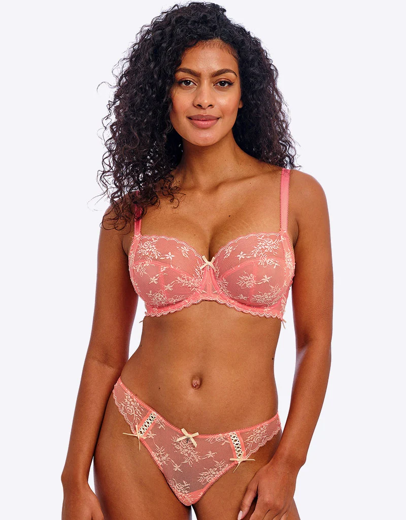 Freya Offbeat Decadence Side Support Bra Sunset Coral Pink