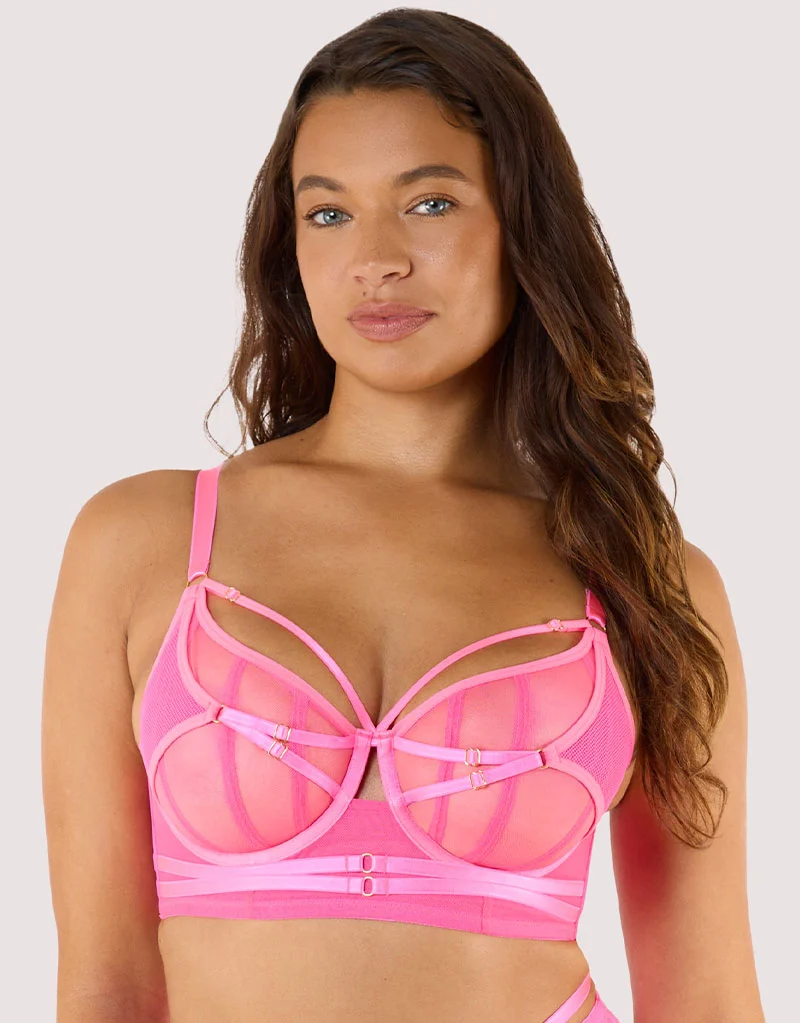 Playful Promises Eddie Longline Balconette Bra Hot Pink