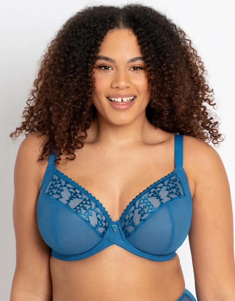 Curvy Kate Centre Stage Full Plunge Side Support Bra Blue