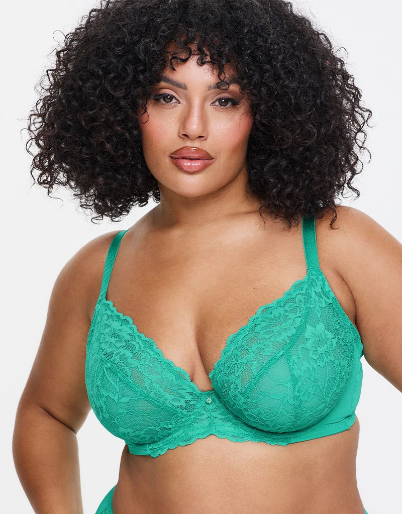 Ann Summers Sexy Lace Plunge Bra Bright Green