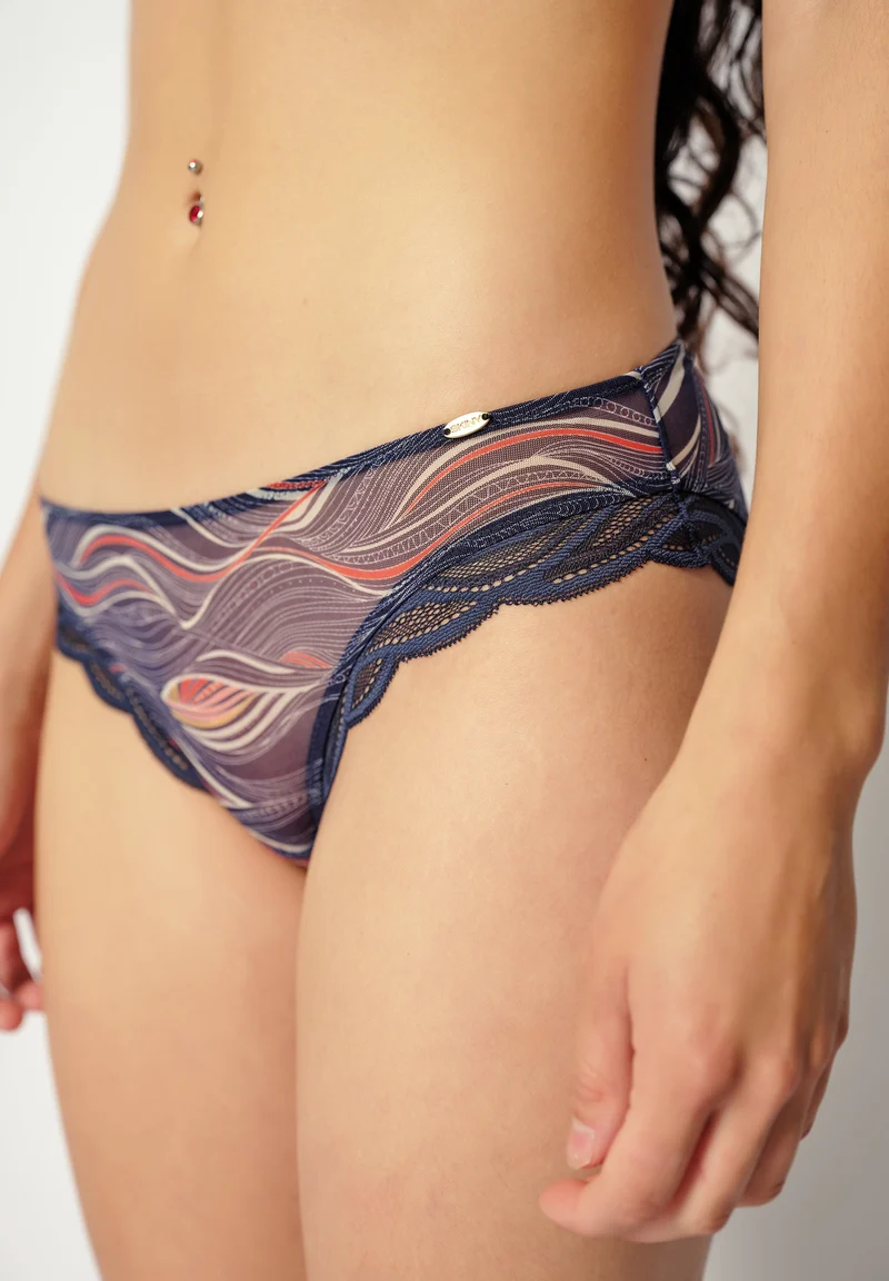 Maritimesh Bikini briefs | cheekynavy waves 081500-08S572