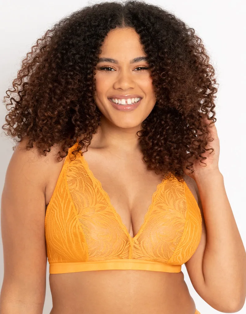 Curvy Kate Lace Daze Non-Wired Bralette Mango