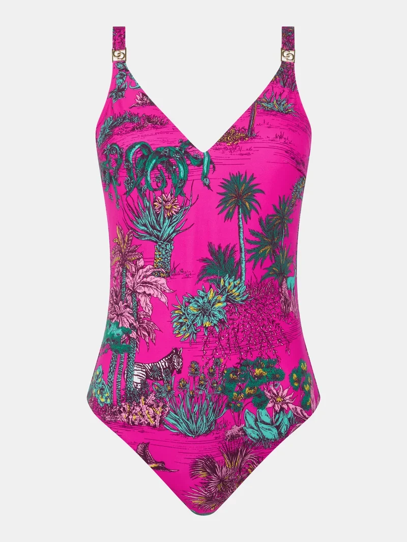 Chantelle Swimwear – Sauvage – Bügelloser Triangel-Badeanzug mit Spacer-Effekt, Pink Jungle
