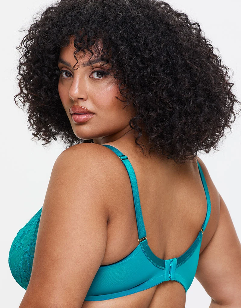 Ann Summers Sexy Lace Plunge Bra Blue/Green