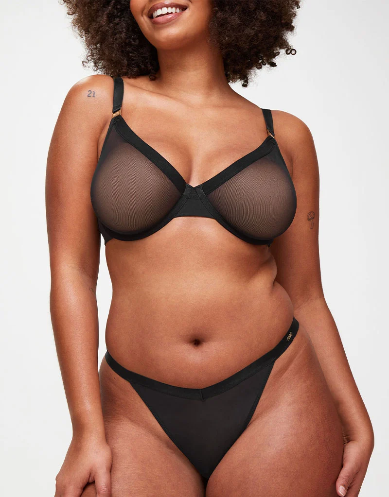 KBX Zadie Non Padded Plunge Bra Black