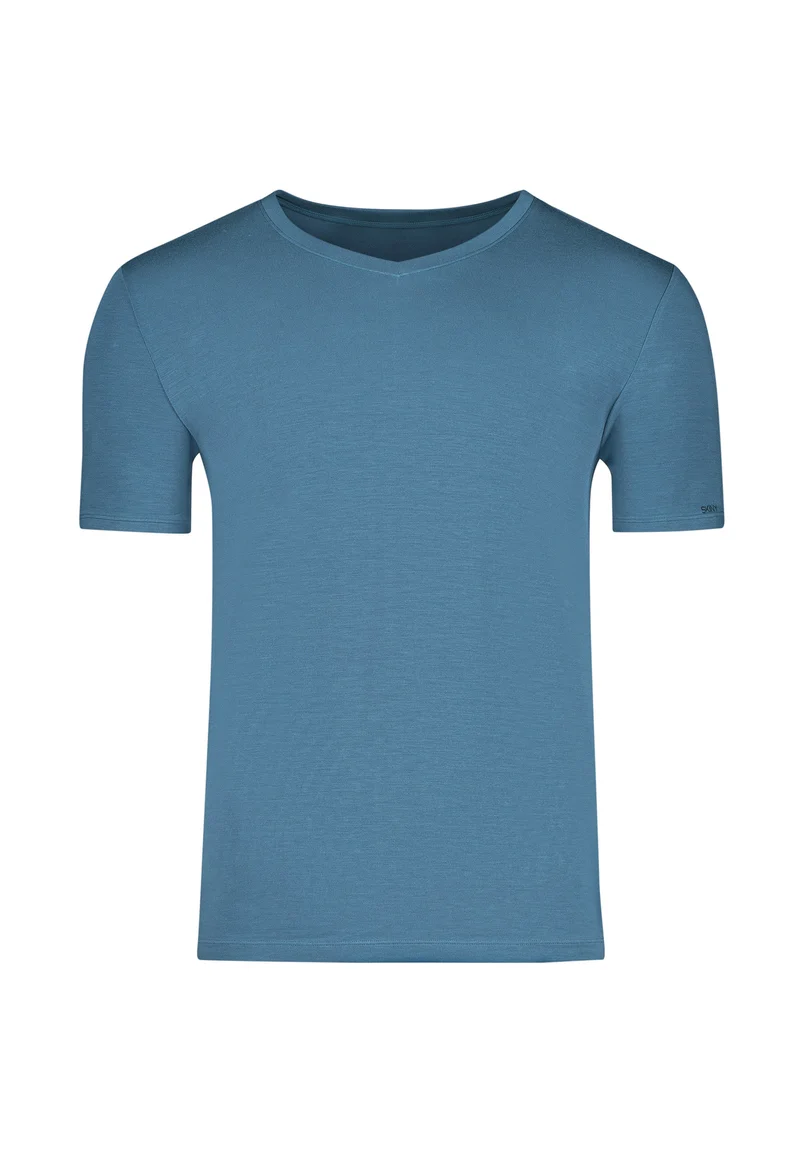 Calmodal V-neck shirt short sleeve | oceanview 081428-08S737