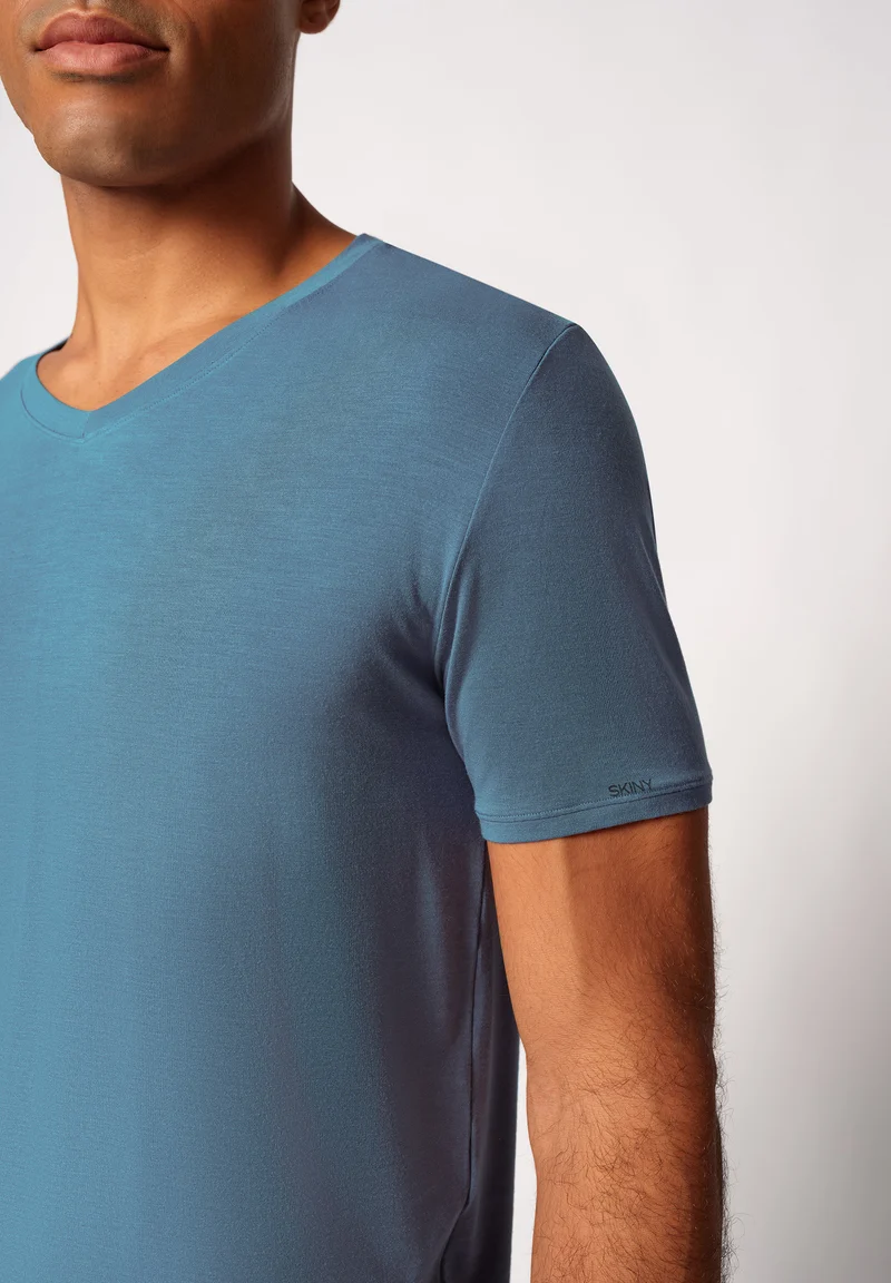 Calmodal V-neck shirt short sleeve | oceanview 081428-08S737