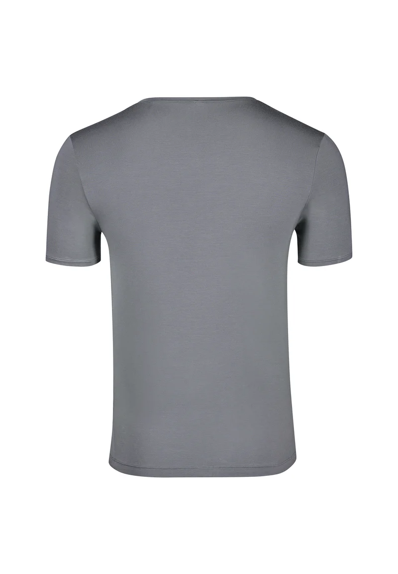 Calmodal V-neck shirt short sleeve | grey 081428-08S590