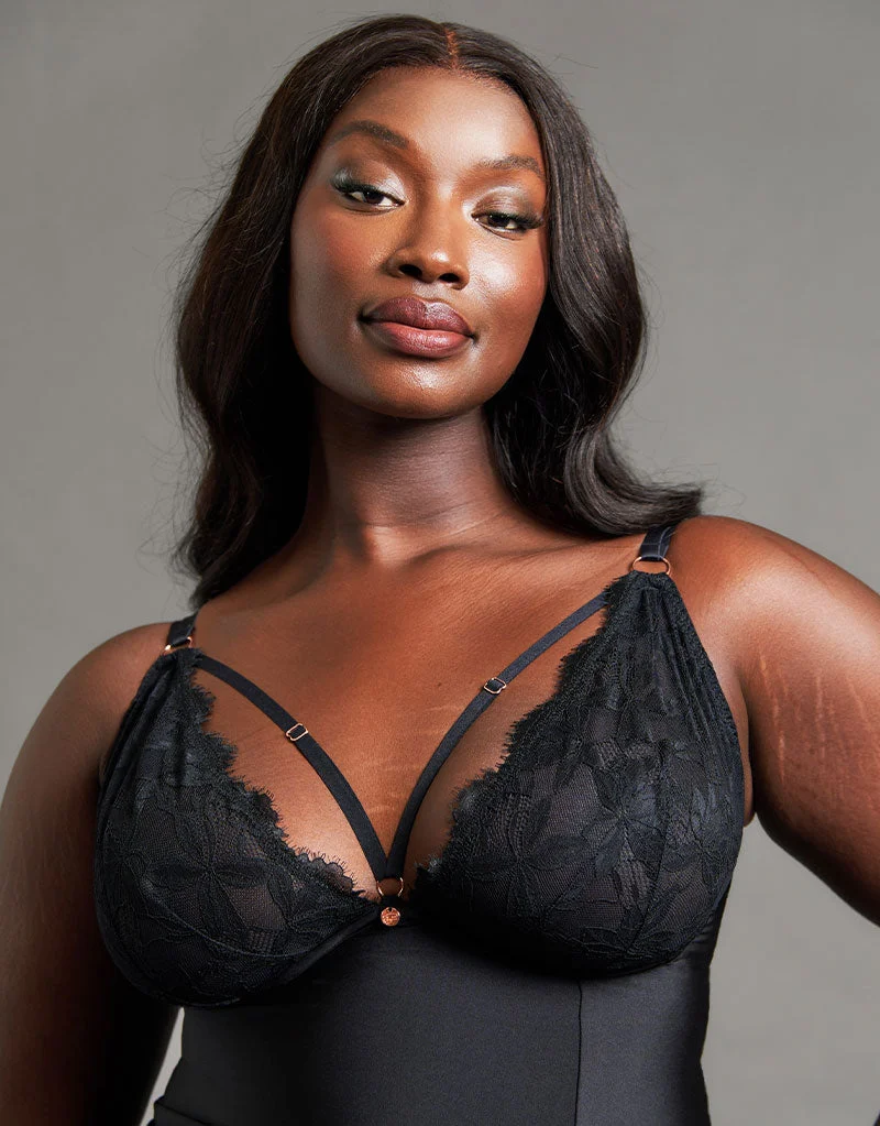 Scantilly Embrace Wired Deep Plunge Chemise Black