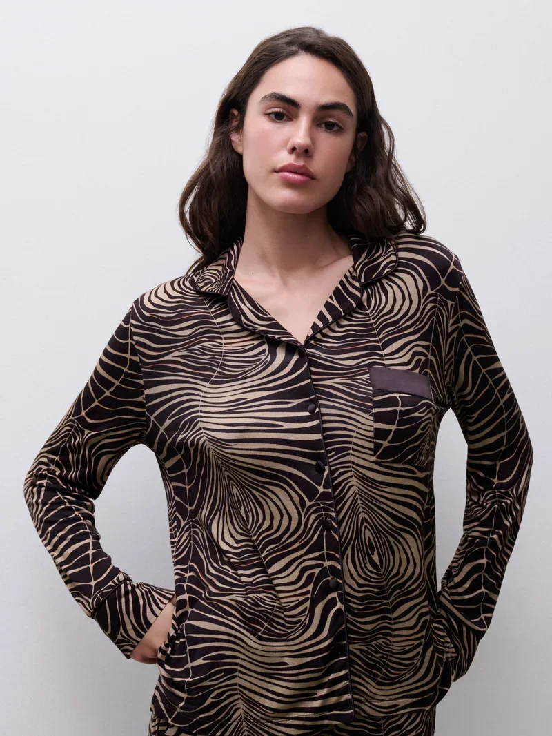 Femilet - Daisy T-Shirt Langarm Zebrablätter