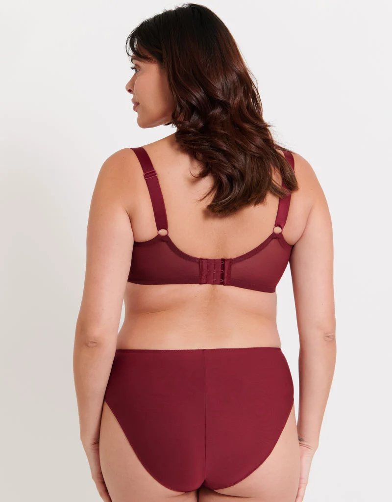 Flirtelle Emilie Deco Full Cup Side Support Bra Oxblood