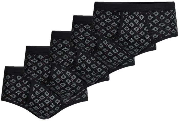 conta Herren Slip mit Eingriff Druck schwarz 5-er Pack