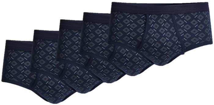 conta Herren Slip mit Eingriff Karo auf Marine 5-er Pack