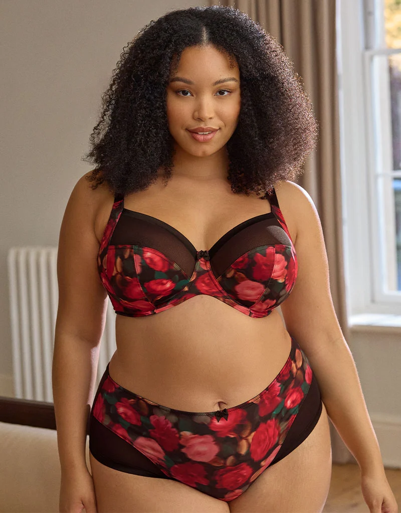Sculptresse By Panache Bliss Deep Brief Rose Print