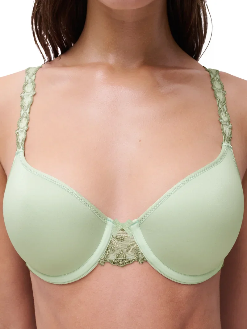 Chantelle – Champs-Élysées Memory Foam T-Shirt-BH, Grüner Puder