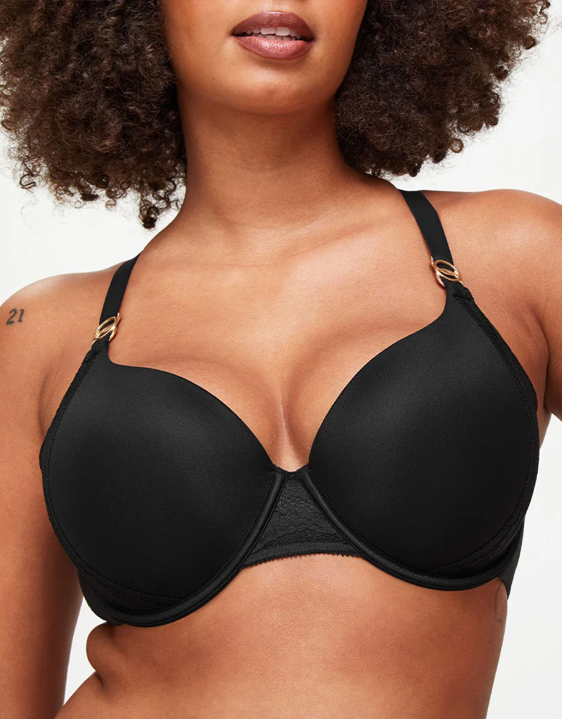 KBX Charlotte Padded Plunge Bra Black