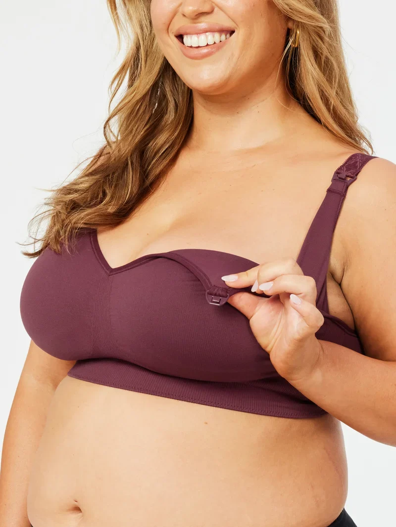 Cake Maternity – Popping Candy Nahtloser, bügelloser Umstands- und Still-BH Pflaume